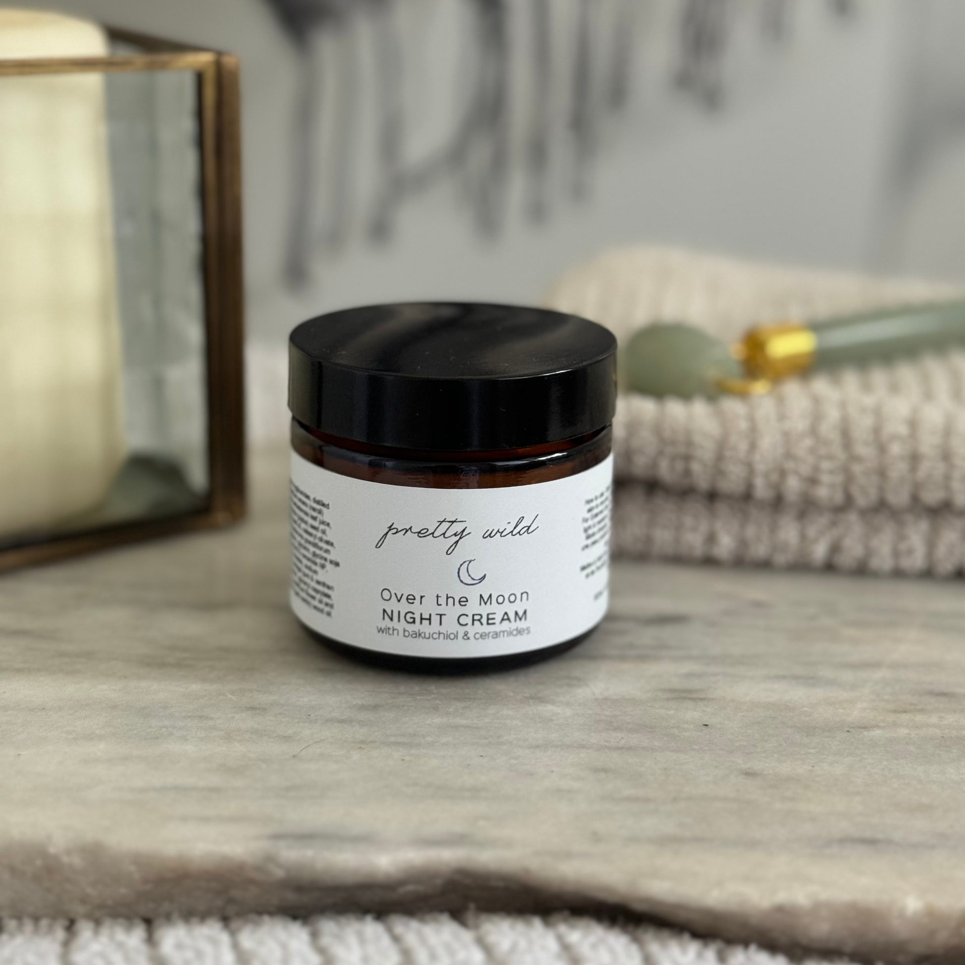 part of the pretty wild face care line by SiSi Georgian Bay - Over the Moon Night Cream with bakuchiol and ceramides