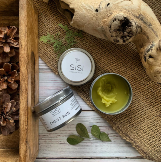 Handcrafted herbal Chest Rub by SiSi Georgian Bay with creamy non greasy texture