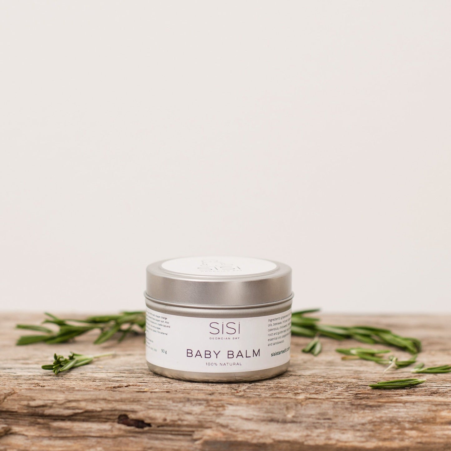 Natural Baby Balm, SiSi Georgian Bay Baby Balm soothes and protects baby's skin. A Natural gentle balm and protection for baby's skin. Excellent for baby's rash. Soothes irritated skin.