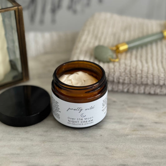 SiSi Georgian Bay natural skincare brings you pretty wild over the moon night cream with bakuchiol and ceramides for radiant skin