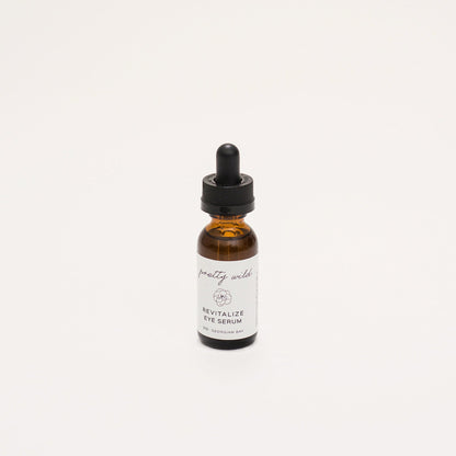 Natural Face Serums - natural skincare products - northern Ontario - SiSi Georgian Bay "pretty wild" Revitalize Eye Serum. Revitalize delicate skin around the eyes, reduce the appearance of fine lines and wrinkles and keep skin looking healthy and smooth. Evening primrose, meadow foam, rose-hip and carrot seed oils are rich in vitamins, antioxidants and essential fatty acids to nourish, hydrate and moisturize skin, and promote cell regeneration.
